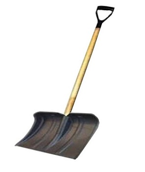 Лопата снеговая пластмассовая №6 с деревянным черенком V-ручка 