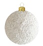Шар ёлочный парча 10см белый снег GreenTerra В19/1