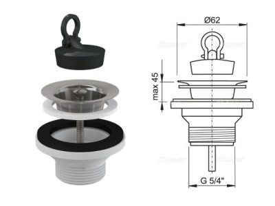 Водослив для умывальника 5/4