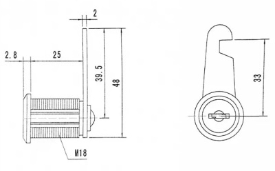 Замок почтовый ML-25 никель PALLADIUM