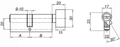 Цилиндровый механизм ZN 60 C BK CP Palladium