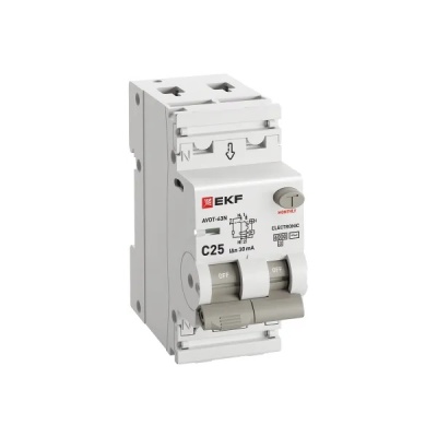 Дифференциальный автомат АВДТ-63N 1P+N 25А EKF