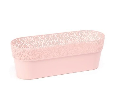 Кашпо для цветов пластмассовое розовое 30 см ROSA OVAL LA653-67 Lamela
