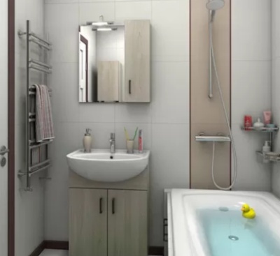 Шкаф навесной зеркальный Сантана 50 (ясень шимо) универсальный Kaksa-A