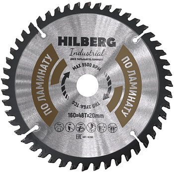 Диск пильный Ламинат 160х20мм 48Т Hilberg Industrial