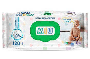 Салфетки влажные для детей, MIU с экстрактом алоэ 120 шт Салфетки влажные для детей, MIU с экстрактом алоэ 120 шт