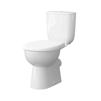 Унитаз-компакт Керамин Гольф R белый (с жестким сиденьем, горизонтальный выпуск, арматура Алкапласт)