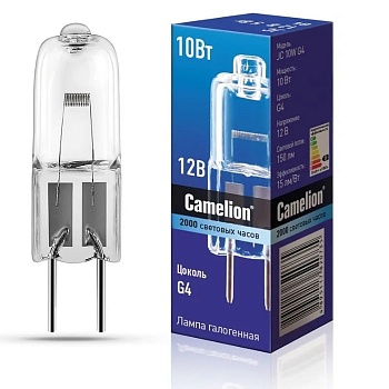 Лампа галогенная без рефлектора Camelion G4 JC 10W 12V