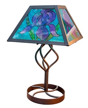 Фонарь садовый декоративная настольная лампа на солнечной батарее Тиффани Лилия 32см, Чудесный Сад 679