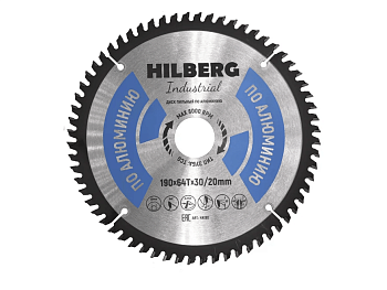 Диск пильный Алюминий 190х30/20мм 64Т Hilberg Industrial