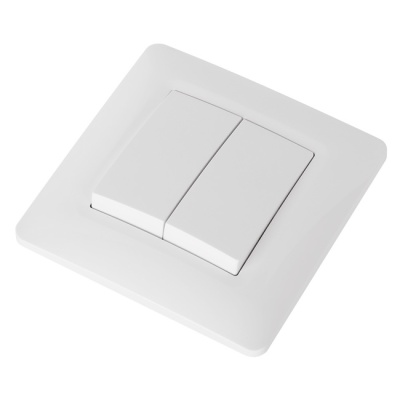 Выключатель 2-клавишный Contact 10А белый ETP EOSK21-10