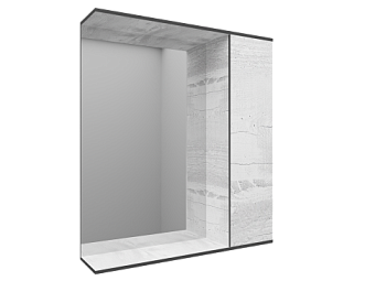 Шкаф навесной зеркальный УНИВЕРСАЛ 60 , Дуб Пайн ViMark, 6417