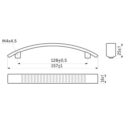 Ручка мебельная UN87-128 скоба хром GRIDLI 36871