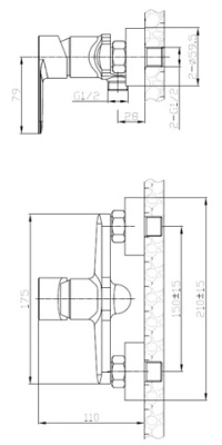 Смеситель для душа Snow white SW 80 W VODA