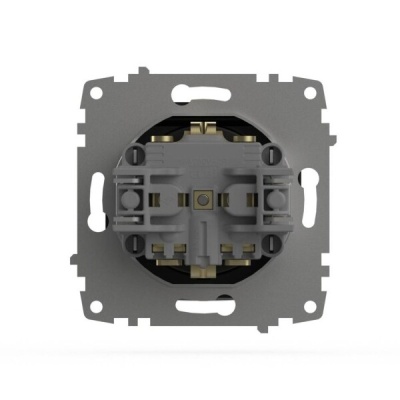 Розетка 1-ая Zena-Vega вантаблэк с заземлением с крышкой EL-BI 609-014800-218