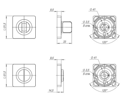 Накладка фиксатор BK6.K.JK51 (BK6 JK) BL-24 черный Ajax 43389