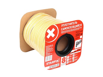 Уплотнитель P 9x5,5мм белый STARFIX