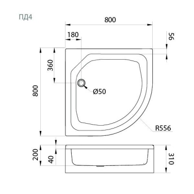 Душевой поддон 80х80 Triton ПД20