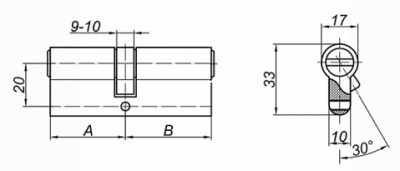 Цилиндровый механизм ZN 80 C ET CP Palladium