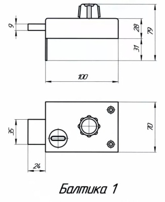 Замок накладной БАЛТИКА-1