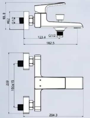 Смеситель для ванны и душа STYLE Nordline