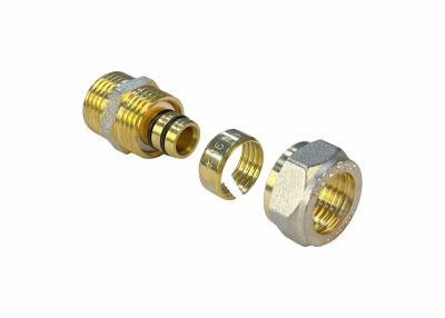 Соединитель обжимной с переходом на наружную резьбу 16x1/2" VALFEX (VF.301.N.016012)