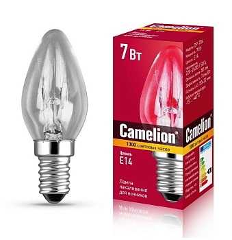 Лампа накаливания для ночников, прозрачная 7/P/CL/E14 Camelion