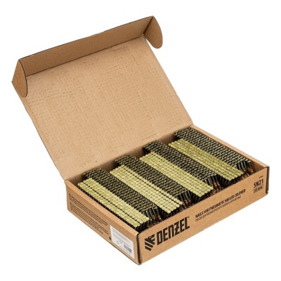 Гвозди для пневматического нейлера 2.9x65 мм, с крашеной поверхностью, 2000 шт, Denzel 57695