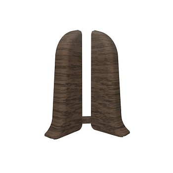 Торцевая пара (левая и правая) для плинтуса К55 Идеал Комфорт 351 Каштан