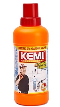 Средство для удаления засоров Kemi professional Активные гранулы 500г