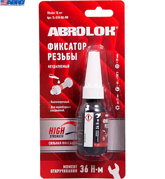 Фиксатор резьбовых соединений усиленный  красный 10 мл ABRO   