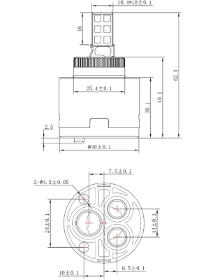 Картридж для смесителя D40 VCRT 40 LOW, VODA