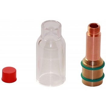 Держатель цанги газовая линза д.2.0мм (с прозрачным соплом-насадкой и кольцом, для горелок 17/18/26)