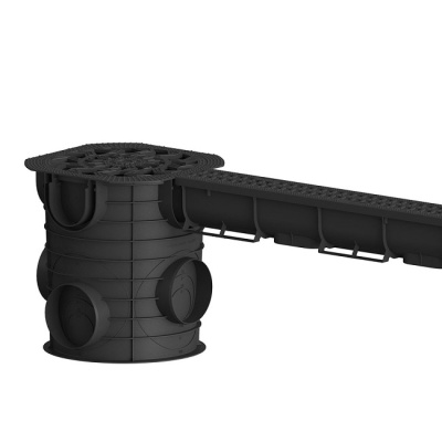 Дождесборник ДС-25-ПП пластиковый круглый с решеткой пластиковой, Standartpark 083720-1