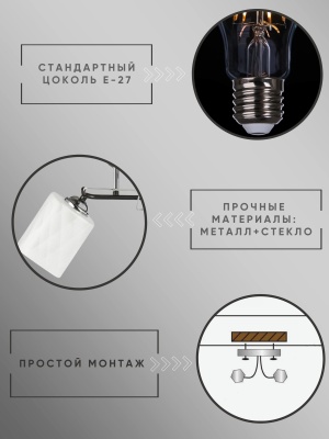 Светильник НПБ 02-2x60-101 6200/2 черный/хром Айтин-Про