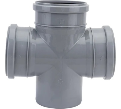 Крестовина канализационная 87 гр, Политэк 131187 (110х110х110 мм)