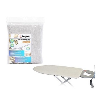 Чехол для гладильной доски ECO 120х42 см лен с подложкой Perfecto Linea 42-007053