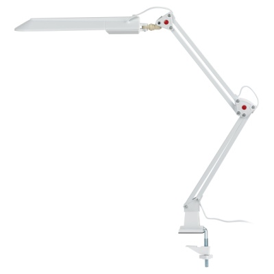 Светильник настольный на струбцине белый, ЭРА NL-201-G23-11W-W