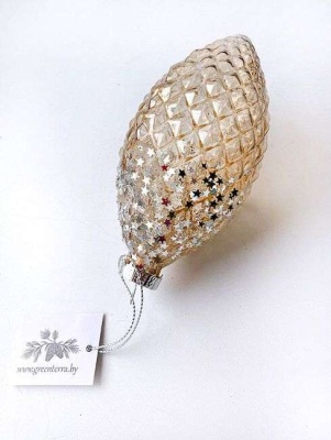 Украшение ёлочное стеклянное 13см GreenTerra 0209-23