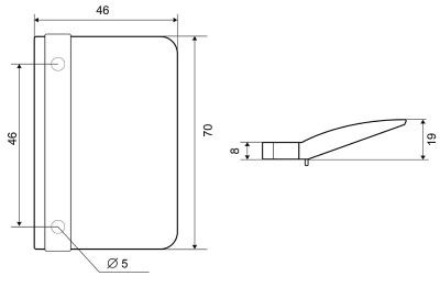 Ручка балконная белая пластик BH WW PL PALLADIUM