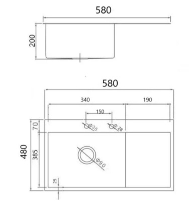 Мойка кухонная K35848-L Gerhans