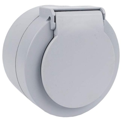 Розетка 1-ая xOne с заземлением и крышкой серый Ovivo 406-240000-249