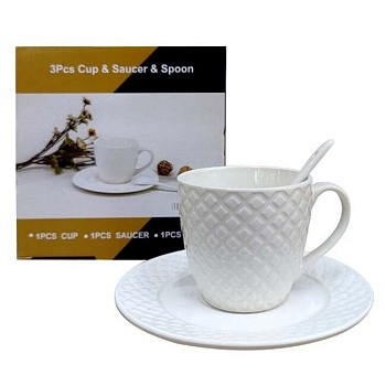 Пара чайная c ложкой керамика Юнипресс BY-46-13