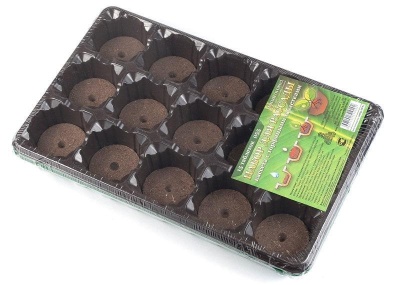 Лоток для рассады 15 ячеек + 15 таблеток торфяных Экоторф