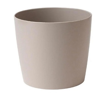 Горшок цветочный круглый 125 мм бежевый 1 л, Технопластик