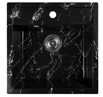 Мойка из искусственного камня WA11-11, мрамор черно-белый, WISENT