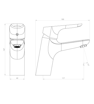 Смеситель для умывальника Origin Bit 770210300 Damixa