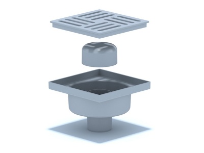 Сливной трап вертикальный D50 с гидрозатвором, решетка пластик, 150х150мм (ТА5210) Ани Пласт