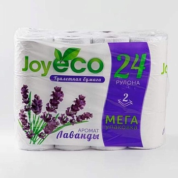 Бумага туалетная 2-слойная 24 рулона JOY Eco Аромат лаванды