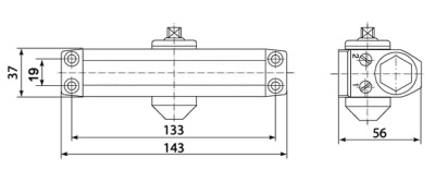 Доводчик дверной 15-25 коричневый Фабрика замков